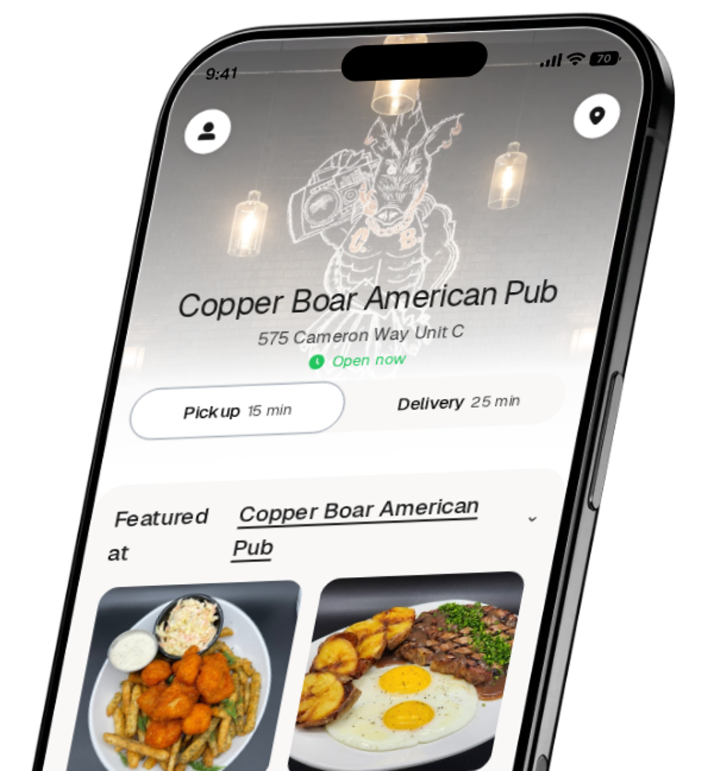 Copper Boar American Pub app preview