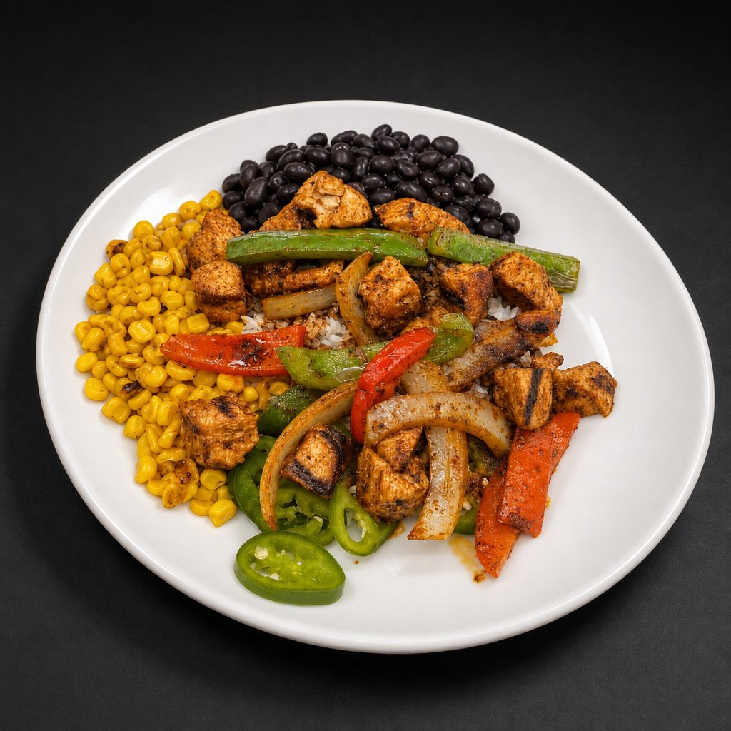Fajita Chicken and Rice Bowl.