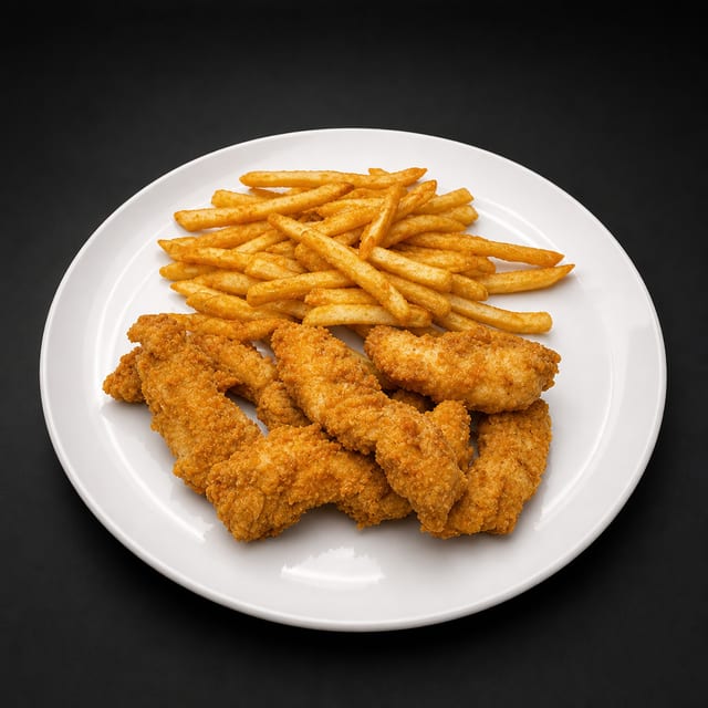 Hand Breaded Chicken Tenders.