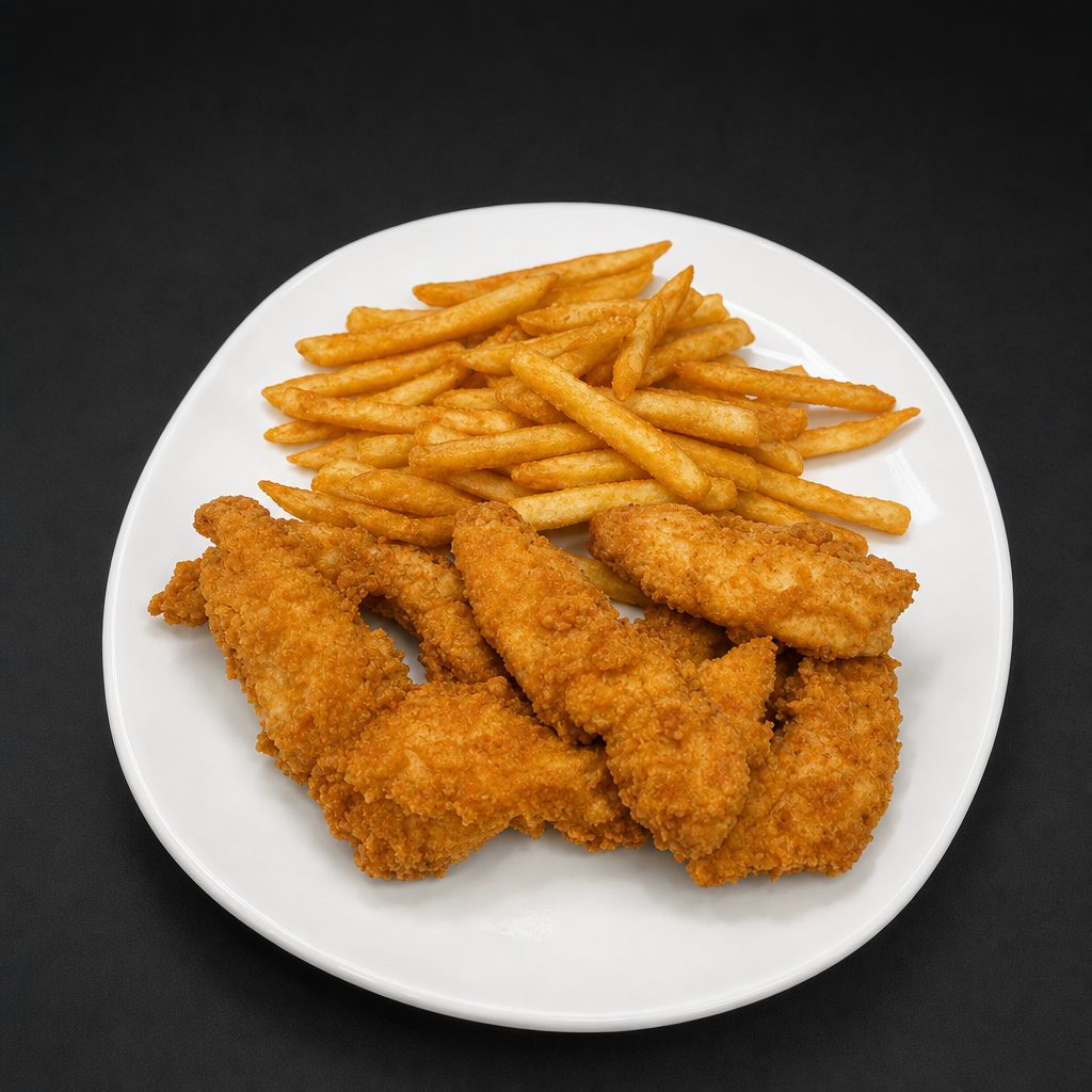 Hand Breaded Chicken Tenders.