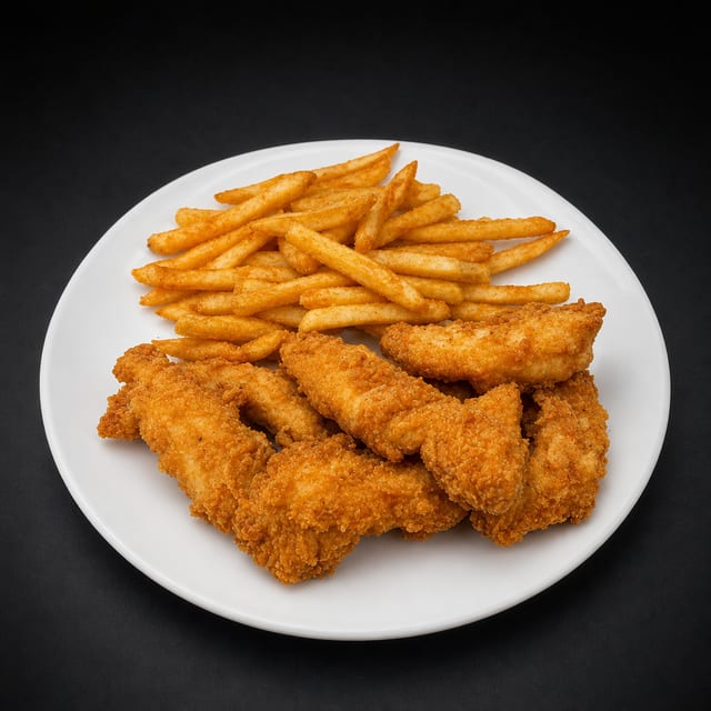 Hand Breaded Chicken Tenders.